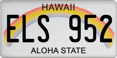 HI license plate ELS952