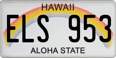 HI license plate ELS953