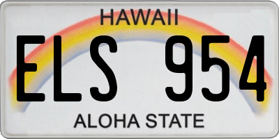 HI license plate ELS954