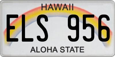 HI license plate ELS956