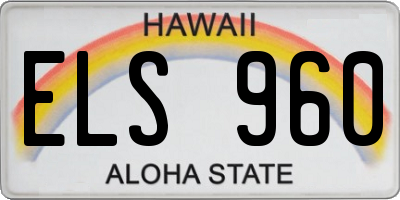 HI license plate ELS960