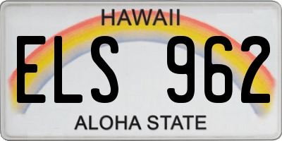 HI license plate ELS962
