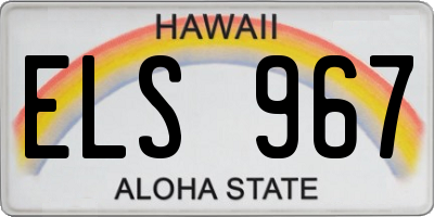 HI license plate ELS967