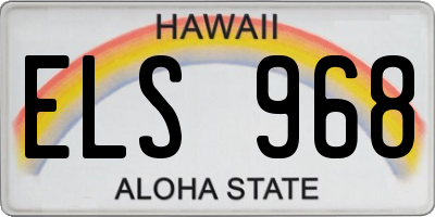 HI license plate ELS968