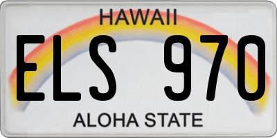 HI license plate ELS970