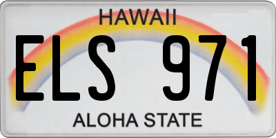 HI license plate ELS971