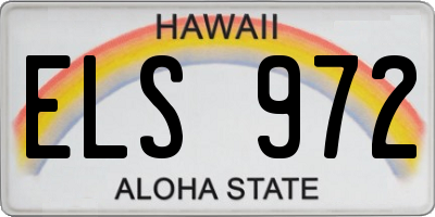 HI license plate ELS972