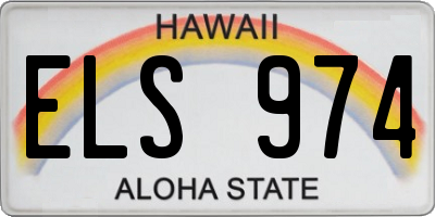 HI license plate ELS974