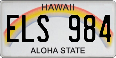HI license plate ELS984