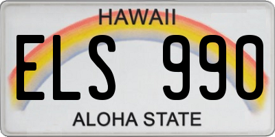 HI license plate ELS990