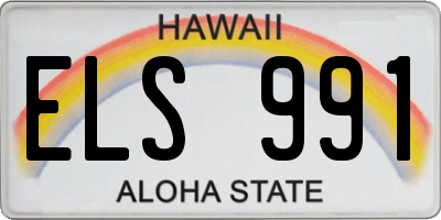 HI license plate ELS991