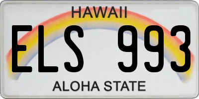 HI license plate ELS993