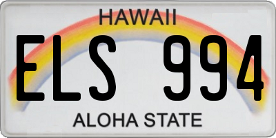 HI license plate ELS994
