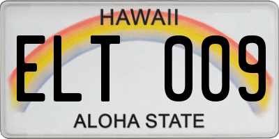 HI license plate ELT009