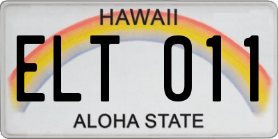 HI license plate ELT011