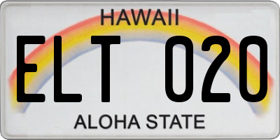 HI license plate ELT020