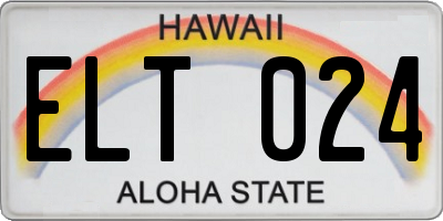 HI license plate ELT024
