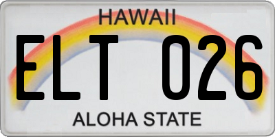 HI license plate ELT026
