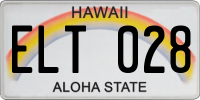 HI license plate ELT028