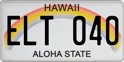HI license plate ELT040