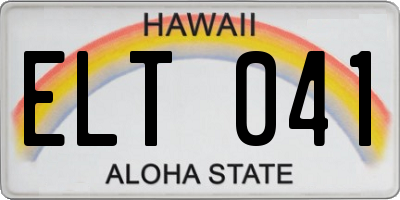 HI license plate ELT041