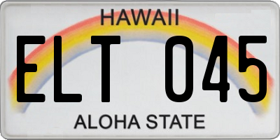 HI license plate ELT045