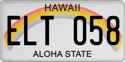HI license plate ELT058