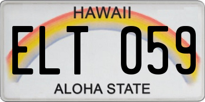 HI license plate ELT059