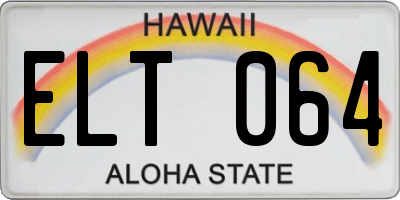 HI license plate ELT064