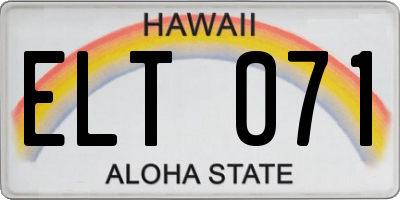 HI license plate ELT071