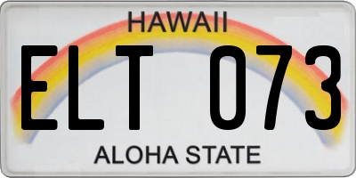 HI license plate ELT073