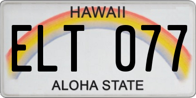 HI license plate ELT077