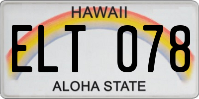 HI license plate ELT078