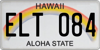 HI license plate ELT084