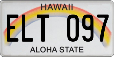 HI license plate ELT097