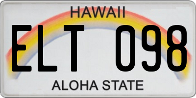 HI license plate ELT098