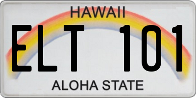 HI license plate ELT101