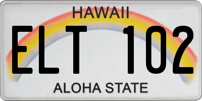 HI license plate ELT102