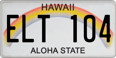HI license plate ELT104