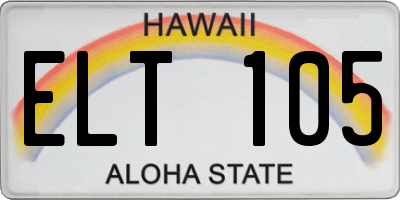HI license plate ELT105