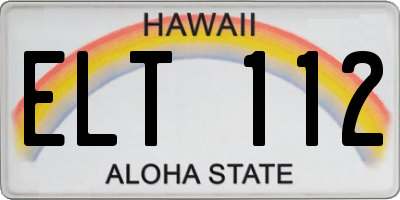 HI license plate ELT112