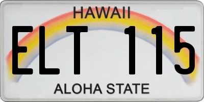 HI license plate ELT115