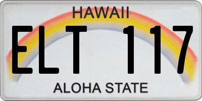 HI license plate ELT117