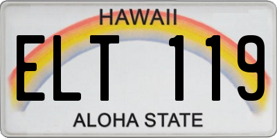 HI license plate ELT119