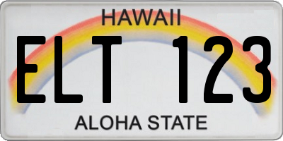 HI license plate ELT123