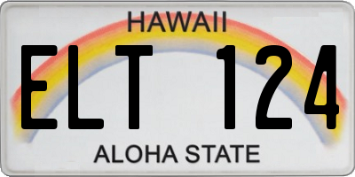 HI license plate ELT124