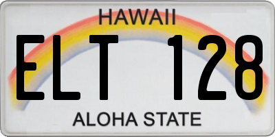 HI license plate ELT128