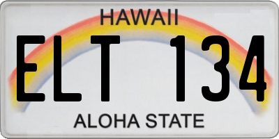 HI license plate ELT134