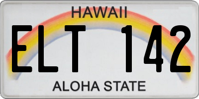HI license plate ELT142