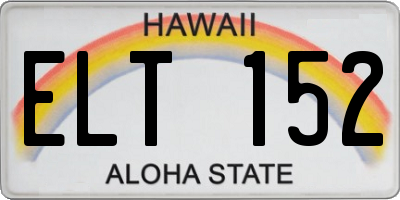 HI license plate ELT152